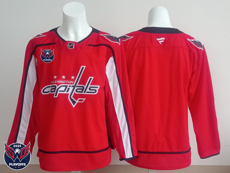Men 2025 Washington Capitals Blank Red Fanatics Home Premium NHL Jersey style 2